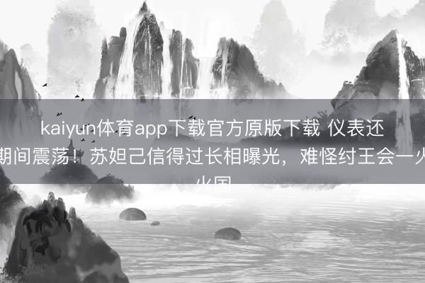 kaiyun体育app下载官方原版下载 仪表还原期间震荡！苏妲己信得过长相曝光，难怪纣王会一火国
