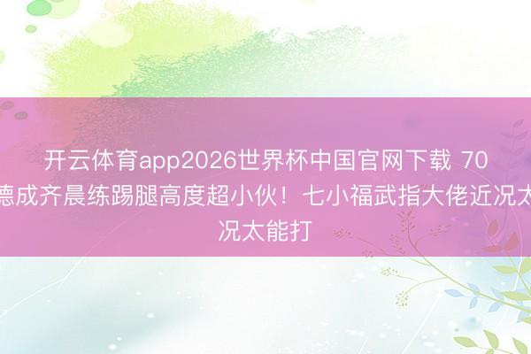 开云体育app2026世界杯中国官网下载 70岁元德成齐晨练踢腿高度超小伙！七小福武指大佬近况太能打
