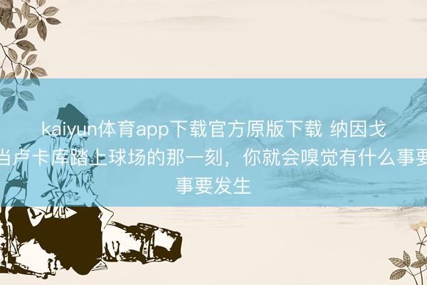 kaiyun体育app下载官方原版下载 纳因戈兰：当卢卡库踏上球场的那一刻，你就会嗅觉有什么事要发生